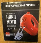 NEW Ovente Portable 5 Speed Mixing Electric Hand Mixer with Beater Red HM151R