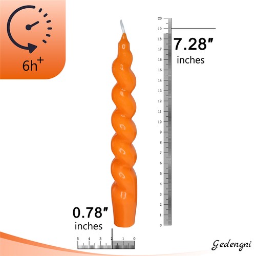 7.5" Fameless Spiral Taper Candles Set of 4 Unscented Dinner Candlesticks Candle - Picture 35 of 40