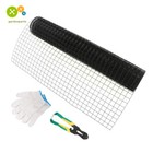 24"x50' Chicken Rabbit Mesh 1"x1" Vinyl Coated Net With Glove & Plier Roll