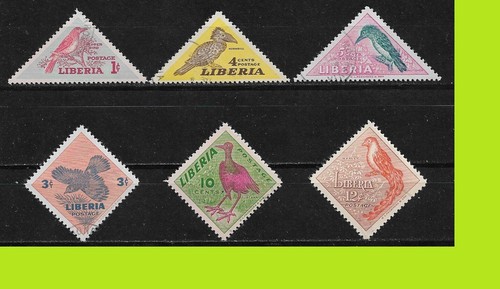 Liberia 1953 oiseaux locaux - animaux - série complète 6 timbres - gomme originale - Photo 1/1