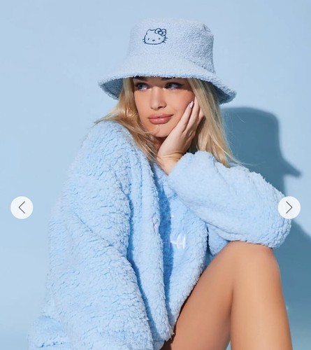 Embroidered Hello Kitty Bucket Hat Blue Sanrio Forever 21 - Picture 3 of 6