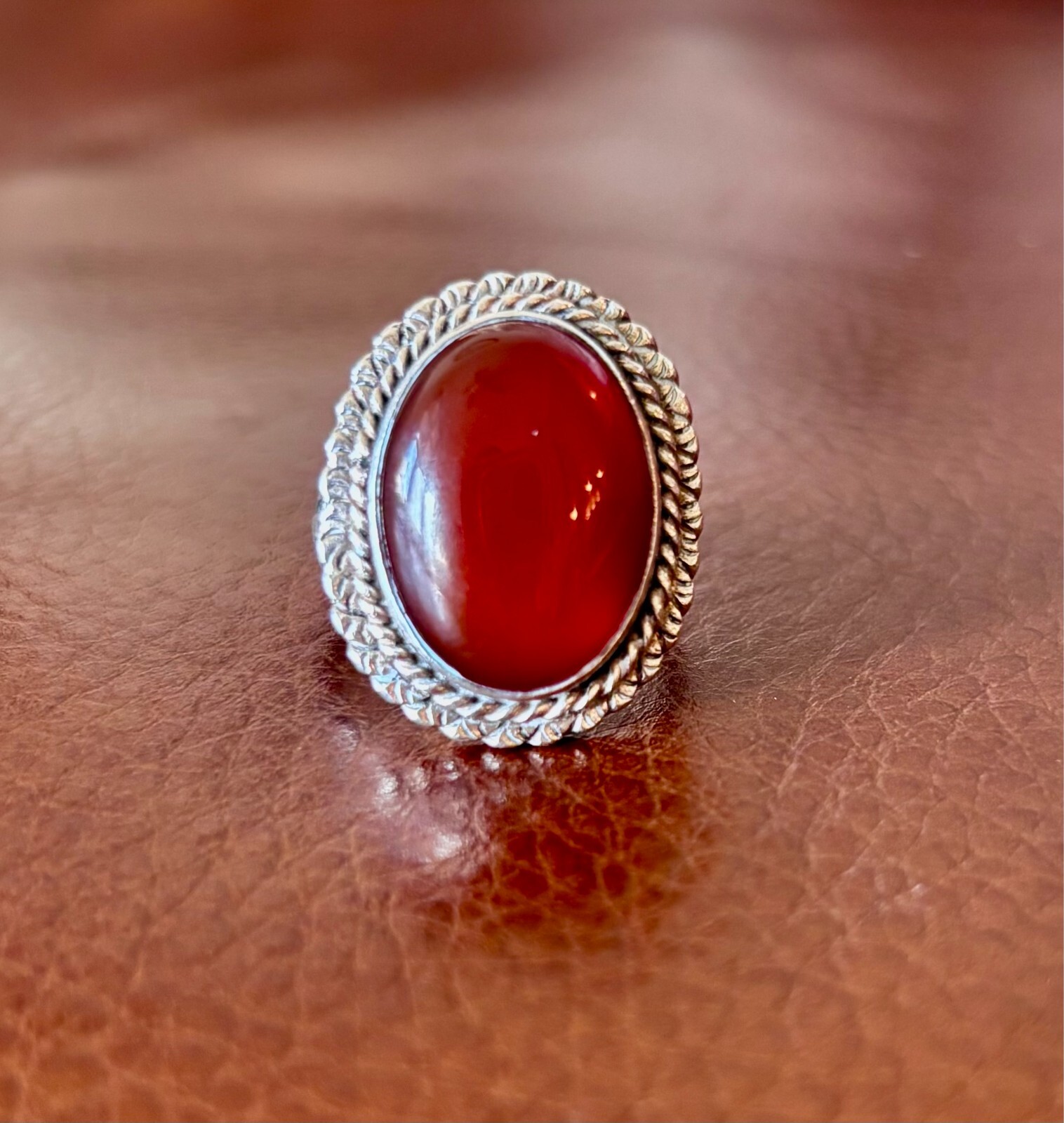 Large Carnelian 925 Sterling Solid Silver Handmad… - image 1