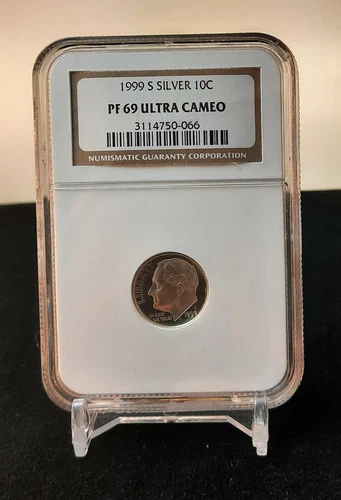 1999 S NGC PROOF 69 SILVER DIME GRADED SLABBED PF69 UCAM ROOSEVELT 10c PF-69 TEN