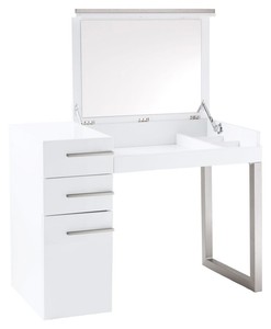 Dwell Carter White High Gloss Dressing Table Makeup With Built Image Is Loading Dwell Carter White High Gloss Dressing Table Makeup