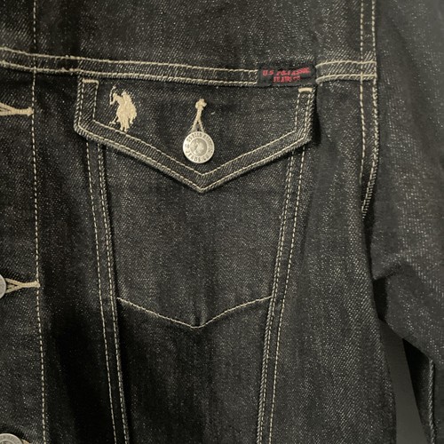 US Polo Association. Jean Co. Jean Jacket Large Black 100% Cotton/Spandex - Picture 4 of 16