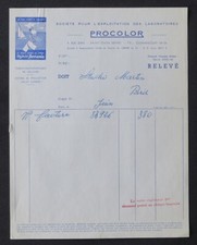 Facture PARIS ST OUEN  PROCOLOR FERRANIA  PHOTOGRAPHIE  illustrée 77