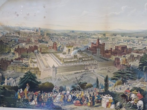 Stampa litografica SUPER RARA - Gerusalemme 1903 di Palestine Art League Buffalo NY - Foto 7 di 10