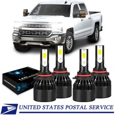 For Chevy C/K Pickup Silverado Suburban Tahoe 1994-1998 4X LED Headlight Bulbs