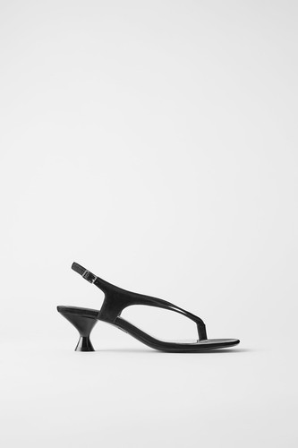 Zara Women Minimalist Mid Heel Sandals 