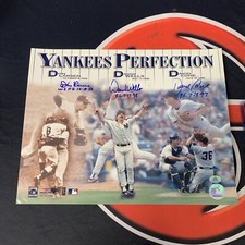Don Larsen David Wells David Cone New York Yankees Autographed 11x14 Photo COA