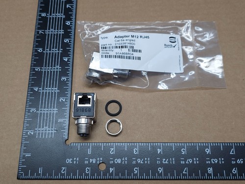 (Qty=1) 21033814800 Harting, Circular Metric Connector Adapter, M12 6A - Picture 1 of 3