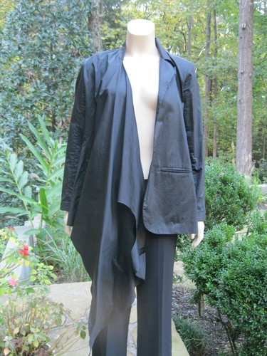 Harputs' Own Größe 2 Small schwarz 3 Loch Lagenlook Jacke Blazer Anzug EUC 410 $ - Bild 2 von 10