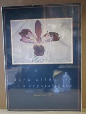 DARK WILD IRIS IN CRYSTAL VASE LEAH SWARTZ VINTAGE POSTER CNG3149