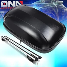 UP TO 120CM ADJUSTABLE ROOF RAIL CROSS BAR+CARGO BOX LUGGAGE CARRIER W/KEY BLACK