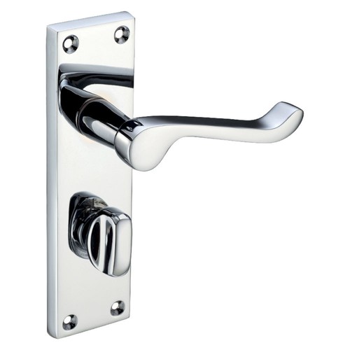 Door Handles Victorian Scroll Bathroom Internal Chrome Door Handle Sets 1-5 - Picture 6 of 6