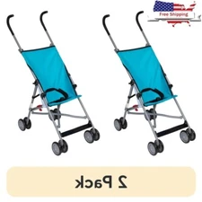 2 Pack Lightweight Umbrella Stroller Compact Fold Toddler Safety 3-Point Harness