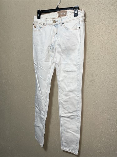 John Galliano Women‘s WHITE WASH Slim Fit Jeans Size W26 / IT40 NEW - Picture 2 of 6