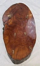  Live Edge Key Rack Wood Wall Mount 6 Hooks