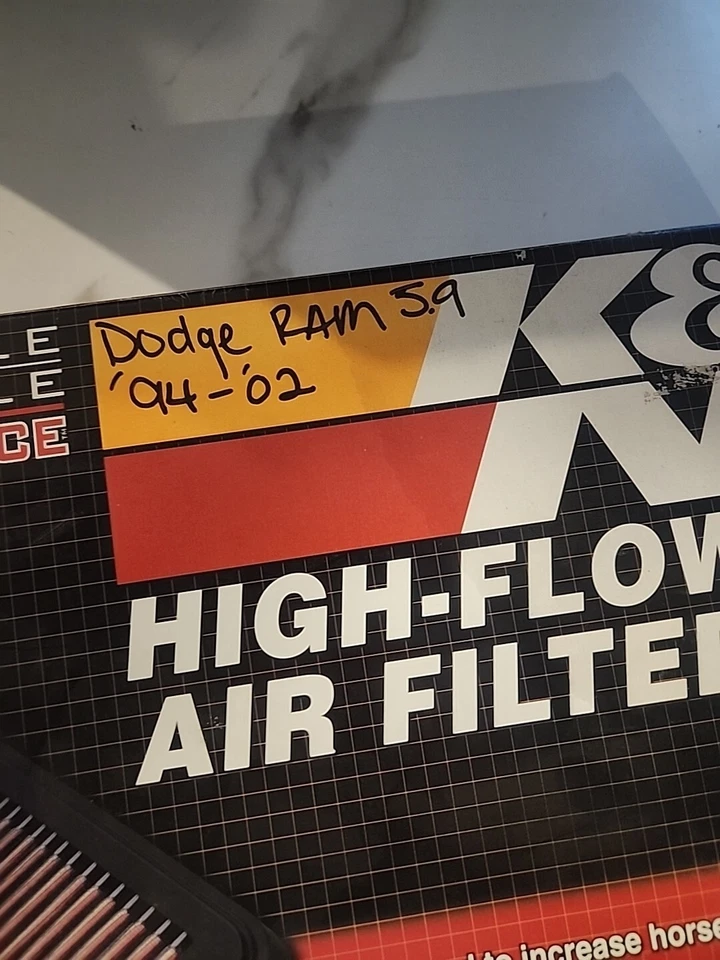 Filtro de aire de repuesto K&N 33-2056 para Dodge 1994-2002 (Ram 2500, Ram 3500) Foto 4 de 4