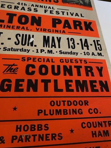 Concert Poster Mineral Va Walton Park 4th Annual Bluegrass Festival 13.5”x24” - Picture 6 of 13