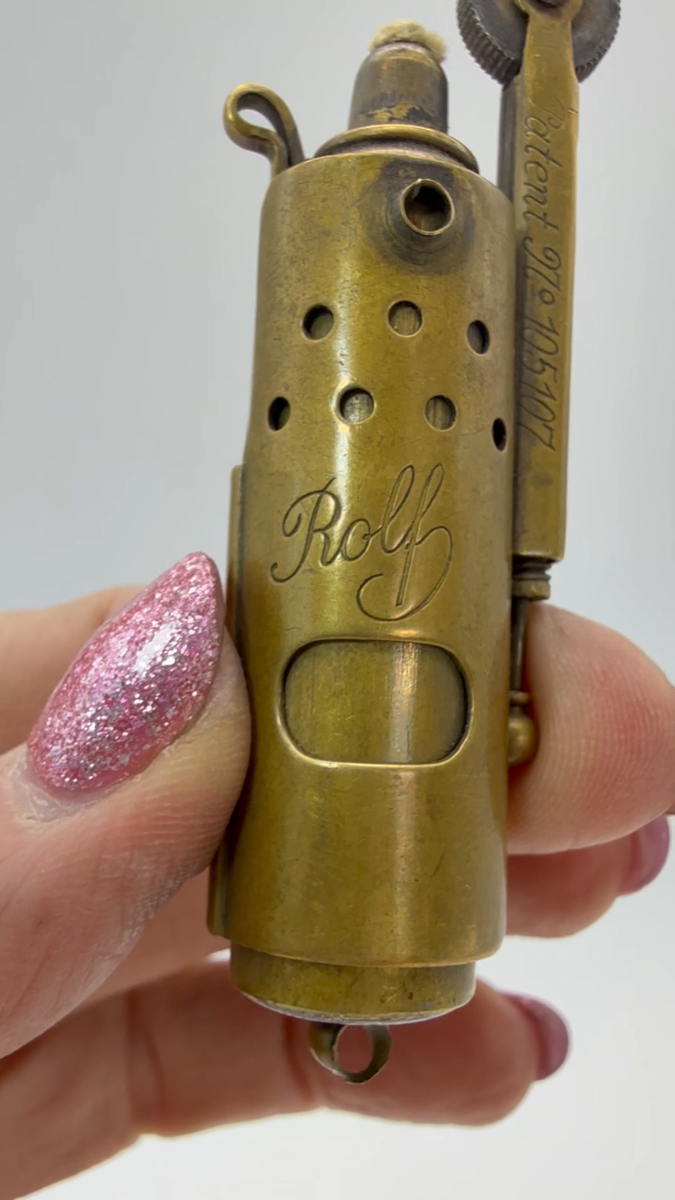 Vintage Rolf Brass Trench Lighter Austria Patent No. 105107