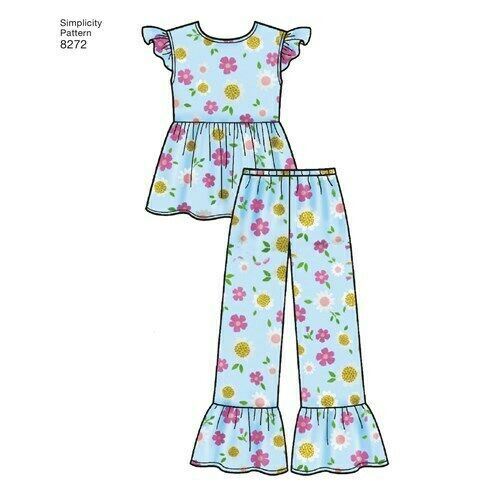 Simplicity Sewing Pattern 8272 Girls 7-14 Cozy Wear Sleepwear Pajamas Robe - Picture 6 of 8