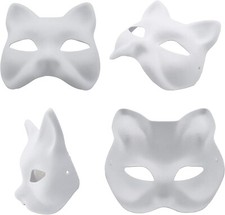 3/6 Fox Mask DIY Paintable Cosplay Accessories Mask for Party Masquerade Costume