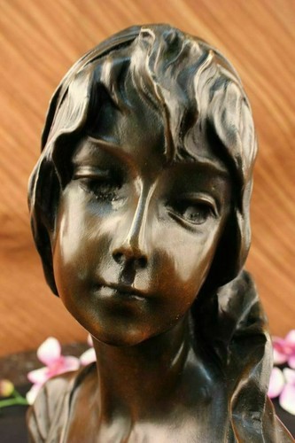 Elegante Original Firmada por Milo Bronce Estatua de Mármol Mujer Desnudo Busto Escultura - Imagen 7 de 12