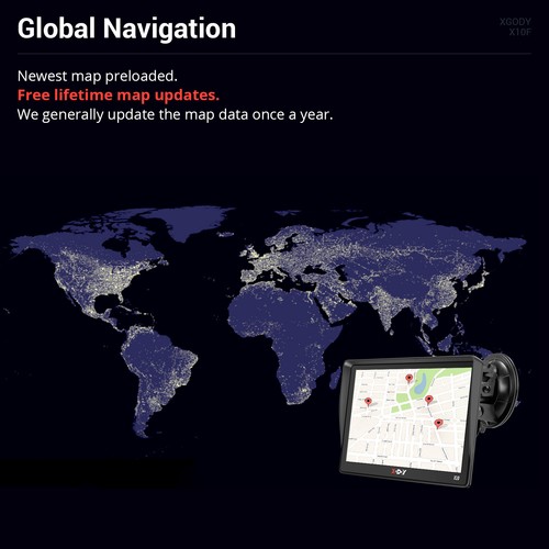 XGODY Truck GPS Navigation Caravan Sat Nav 8GB MP3 MP4 Sound Notification 9 inch - Picture 5 of 14
