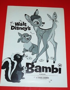 Walt Disney's BAMBI  pressbook  ~ 1975 ~ re-release
