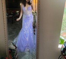 Purple Prom dress used once iridescent size medium 