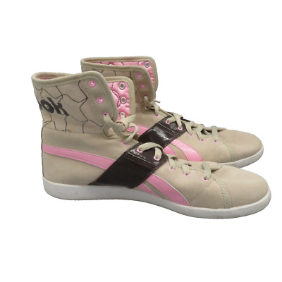 REEBOK CLASSIC VTG women's 9.5 suede HI TOP quillt FOLD OVER SNEAKERS 32-J16923
