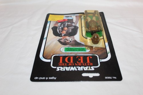 Kenner Star Wars ROTJ Lando Skiff Guard 77 B Back 1983 de colección sin usar, en caja - Imagen 4 de 6