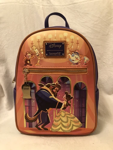 Disney Loungefly Beauty & The Beast Belle & Beast Ballroom Mini Backpack NWT