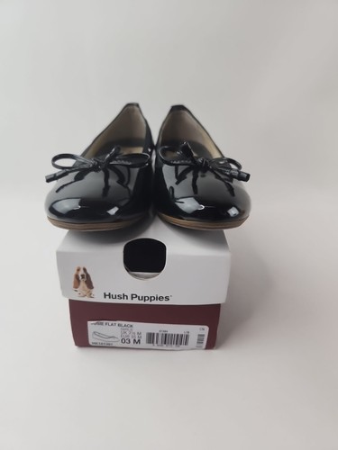 Hush Puppies Girls Josie Flats Black Patend Synthetic Size-3M - Picture 6 of 21