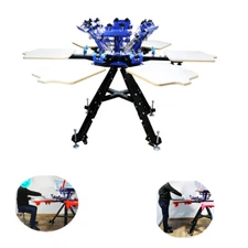 Micro-registration 6 Color 6 Station Screen Printing Press Adjust Height Shelf