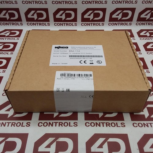 852-112 | WAGO | Industrial-Eco-Switch, 8port, Black, Sealed - 第 1/1 張圖片