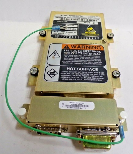 ASTRONICS IN-SEAT POWER SUPPLY , GENERAL DYNAMICS, 1068-2 , 1.30LBS. -MAX - 第 1/5 張圖片