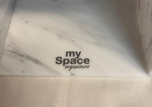 My Space Organizers Gray Marble Acrylic Square Tissue Box Holder - Picture 3 of 8