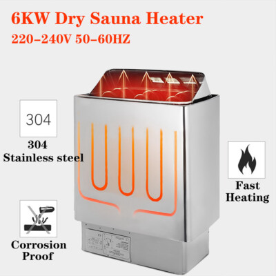 6KW Sauna Heater Stove, Wet&Dry Sauna, Digital Control, Stainless Steel US STOCK