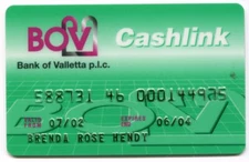 MALTA  Bank of Valletta p.l.c./ BOV   Cashlink card   2002-2004