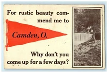 1912 Camden Ohio Pennant Rustic Beauty Commend Posted Postcard 