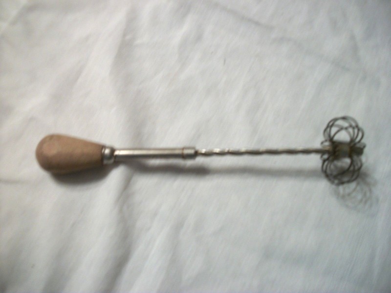 Vintage Wisk with Wood Handle - Made in England