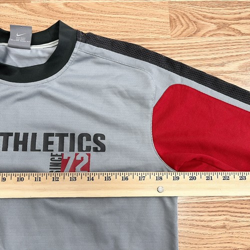 Vtg Nike Athletics Long Sleeve Gray Athletic Shirt Boy’s L - Picture 5 of 6