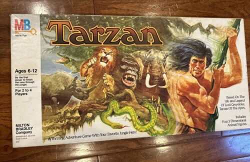1984 Vintage Tarzan Board Game Milton Bradley MB With 3 D Animals Complete - Picture 6 of 24