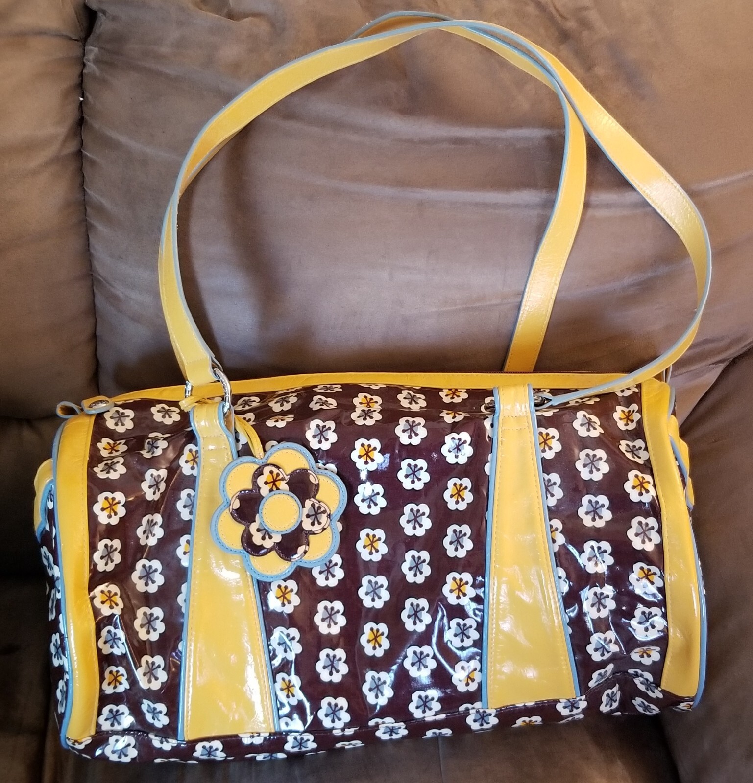 Vera Bradley Slate Blooms Small Duffle w/Straps &Outs… Gem