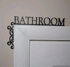 Bathroom Door Boho Sign Topper left side Plaque for Toilet Bath Room Restroom
