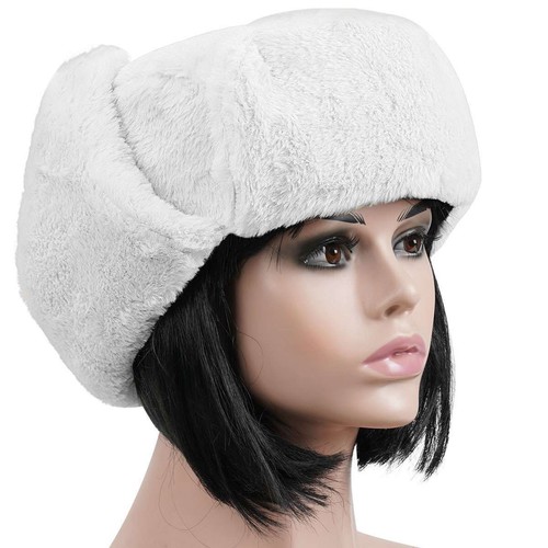 Winter Women Mens Aviator Trapper Cap Ushanka Russian Cossack Faux Fur Plush US - Picture 12 of 16