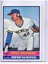  1976 TOPPS #39 PETE BROBERG MILWAUKEE BREWERS FREE SHIPPING