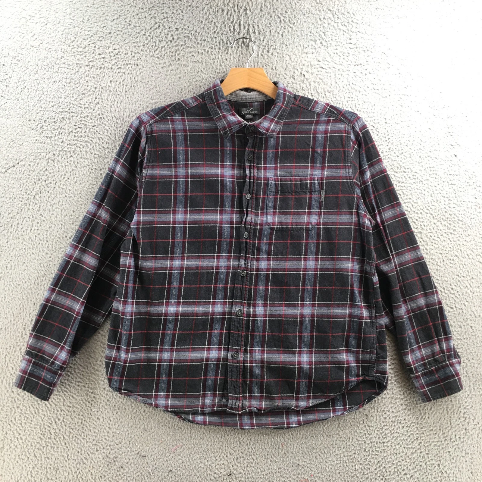 Eddie Bauer Shirt Mens XXL Multicolor Cotton Flannel Button Up Long Sleeve Plaid
